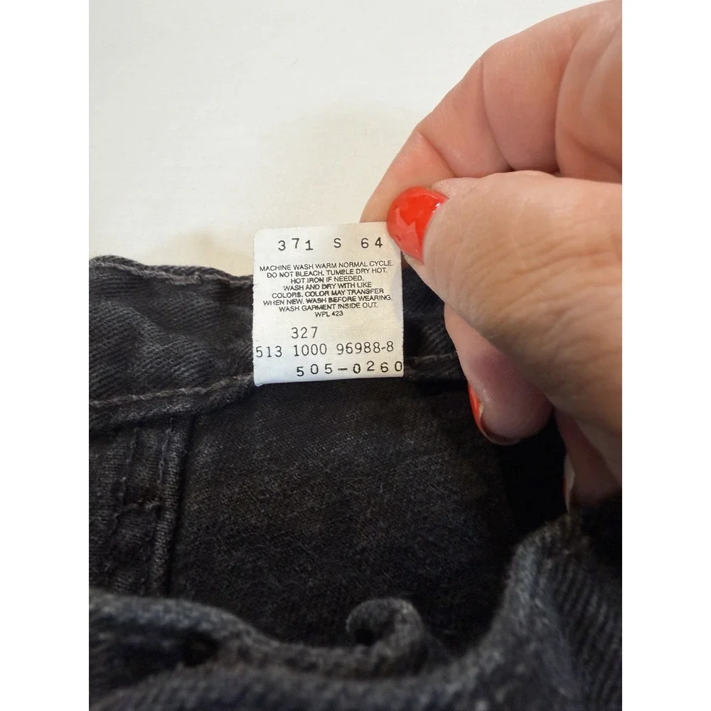 Vintage Levi's 505 Jeans Mens 36x34 Black‎ USA Made 100% Cotton Straight Leg